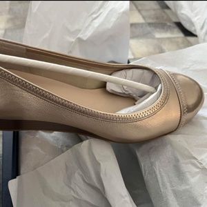 New Cole Haan gold wedge leather shoes 9.5
